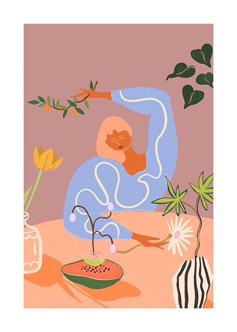 Arty Guava - Lay Hoon - Gardening Poster Forest Poster, Illustration Kunst, Coastal Art Prints, Gold Poster, Aboriginal Artwork, Small Framed Art, Unframed Wall Art, Art Et Illustration, Art And Illustration