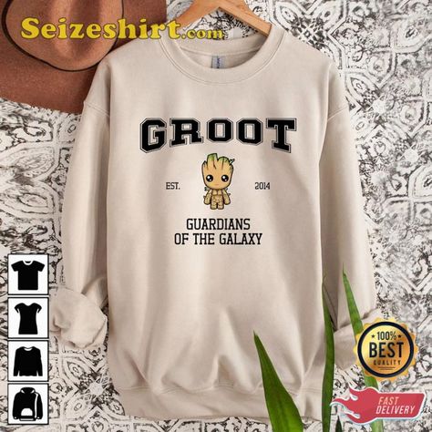 Guardians Of The Galaxy Groot Sweatshirt Marvel Fans Gift Check more at https://seizeshirt.com/guardians-of-the-galaxy-groot-sweatshirt-marvel-fans-gift/ Groot Tshirt, Short Mom, Leo Birthday, Marvel Clothes, Marvel Sweatshirt, Marvel Fan, Trendy Shirts, Disney Shirts, Guardians Of The Galaxy