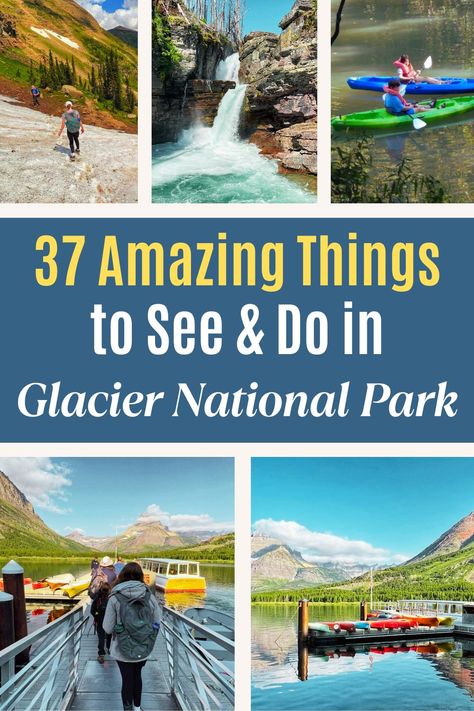 Make the most of your Glacier National Park visit with this comprehensive guide to the best things to see and do in and around the park in the summer and early fall. Between hiking, biking, boating, horseback riding, driving, adventure activities, and day trips, the Glacier area serves up such a wealth of things that you could fill an entire season of fun on your Montana trip. Glacier National Park Vacation, Glacier National Park Trip, Montana Trip, Montana Vacation, Kalispell Mt, Usa Destinations, Glacier National Park Montana, Glacier Park, National Park Vacation