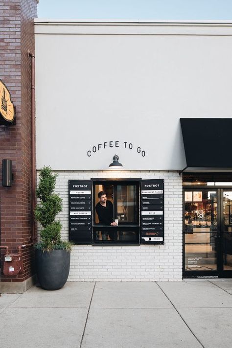 Window Design Coffeeshop, Take Out Window Cafe, Walk Up Coffee Window, Window Cafe Design, Coffee Window Design, Coffee Shop Products, Coffee Shop Window Design, Cafe Window Design, Window Coffee Shop