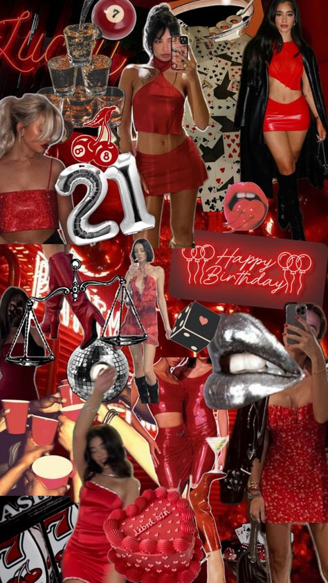 21st Birthday Outfits Vegas, Vegas Themed 21st Birthday Party, 21st Birthday Red Theme, 21 Vegas Birthday, Las Vegas 21st Birthday Ideas, Birthday Dresscode Ideas, Red Bachelorette Party Outfit, Las Vegas Bachelorette Party Outfits, Red Bachelorette Party