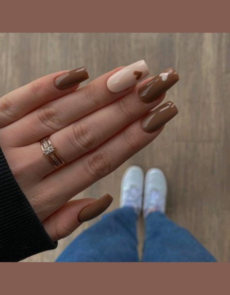 Ongles Beiges, Brown Acrylic Nails, Fall Gel Nails, Beige Nails, Casual Nails, Classy Acrylic Nails, Acrylic Nails Coffin Short, Neutral Nails, Brown Nails