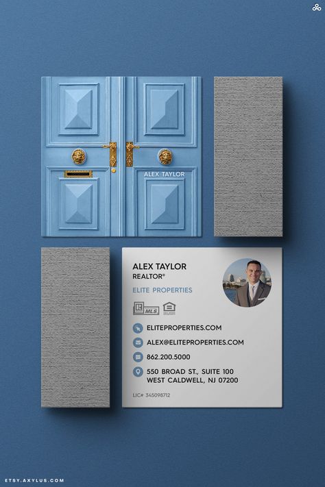 Elevate your professional image with our exquisite square realtor business cards featuring a luxurious door design. Crafted to impress, these charming cards capture the essence of sophistication and elegance. Leave a lasting impression on potential clients as you showcase your attention to detail & commitment to excellence. With their unique shape and captivating door motif, these cards are a true reflection of your distinctive style and impeccable taste. Order yours & open the door to success! Unique Real Estate Business Cards, Apartment Locating, Real Estate Agent Business Cards, Realtor Cards, Realtor Business Cards, Property Manager, Real Estate Developer, Real Estate Business Cards, Newark Nj