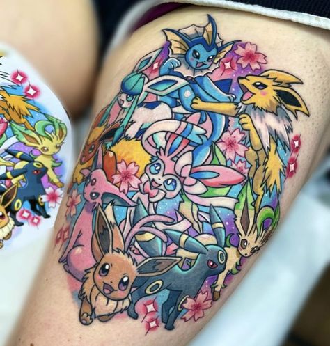 Fairy Tail Tattoo, Pokemon Sleeves, Pokemon Tattoos, Pokemon World, Rare Tattoos, Gamer Tattoos, Geek Tattoo, Pokemon Tattoo, Kawaii Tattoo