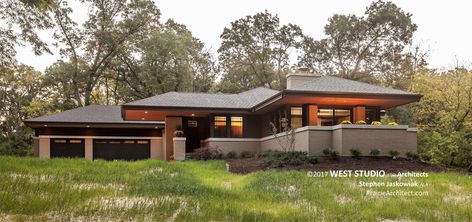 Hillside House a Modern Prairie Style Home | by Prairie Architect Prairie Style Interior, Modern Prairie Style, Modern Prairie Home, Prairie Style Home, Craftsman House Designs, Prairie Style Architecture, Usonian House, Mission Style Homes, Modern Prairie