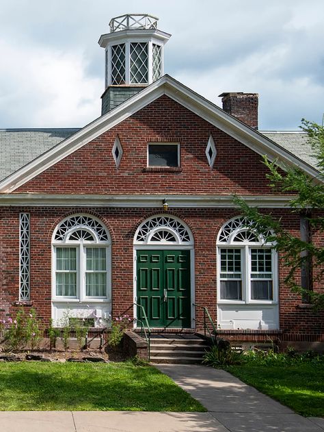 Two Creative Couples Call This Delaware County Former Schoolhouse Home Schoolhouse Home, Jordan Ferney, Soho Loft, Jungle Love, The Locker Room, Colonial Exterior, Heated Floors, Locker Room, Shelf Styling