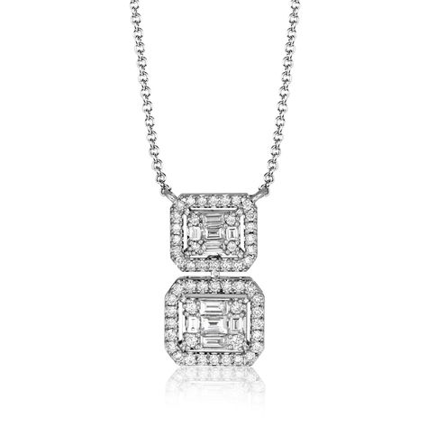 Mosaic Pendant Style LP4442 #simongjewelry Simon G Jewelry, Baguette Diamonds, Lovely Necklace, Baguette Diamond, Brilliant Diamond, Gold Design, Something Special, Round Brilliant, Dog Tag Necklace