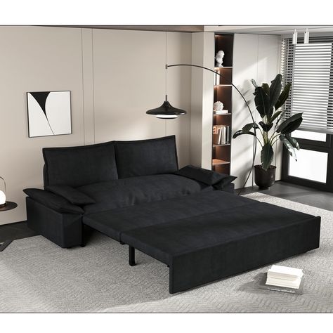 PRICES MAY VARY. 3-in-1 Convertible Sleeper Sofa: This futon sofa converts to both a recliner and a sleeper sofa. Pull out the bed frame under the seat for two length options; when not fully pulled out, it becomes a chaise lounge; when fully pulled out, this sofa quickly converts into a queen-size bed for relaxing and resting. Comfortable Support: The soft and smooth velvet fabric and high density high quality sponge filling make the folding sofa bed very comfortable, suitable for sleeping or ly Bed Setup, Loveseat Sofa Bed, Pull Out Sofa Bed, Loveseat Sleeper, Pull Out Sofa, Velvet Loveseat, Couch And Loveseat, Pull Out Bed, Small Apartment Living Room