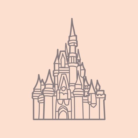 Disney Castle Drawing Simple, Disney Castle Drawing, Ios Aesthetic, Castle Drawing, Drawing Simple, Ios App Icon Design, Disney Castle, Ios App Icon, Iphone Icon