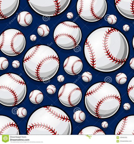 Baseball Print, Wrapping Paper Design, Design Research, Graphics Illustration, Baseball Softball, Softball, Seamless Pattern, Fabric Material, Seamless Patterns