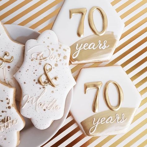 50th Anniversary Cookies, 50th Wedding Anniversary Decorations, 70th Wedding Anniversary, Anniversary Cookies, Farm Cookies, Royal Iced Cookies, Iced Sugar Cookies, 50th Anniversary Party, Sugar Cookie Designs