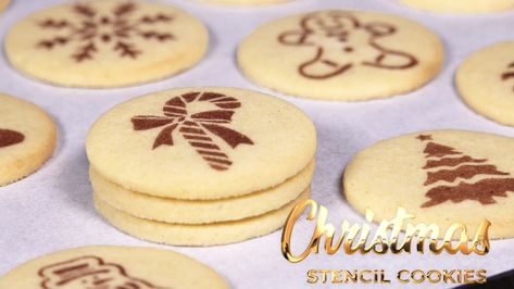 STENCIL SUGAR COOKIES | How Tasty Plain Sugar Cookies, Decorating Hacks, Holidays 2023, Powdered Eggs, Stencil Decor, Chocolate Wedding Favors, Chocolate Wedding, Vanilla Sugar Cookie, Christmas Stencils