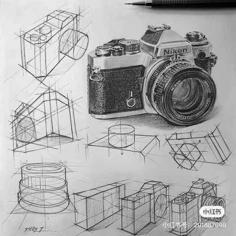 Isometric Sketch, Structural Drawing, Camera Drawing, Isometric Drawing, Perspective Drawing Lessons, Observational Drawing, Daily Mood, Object Drawing, Things To Draw