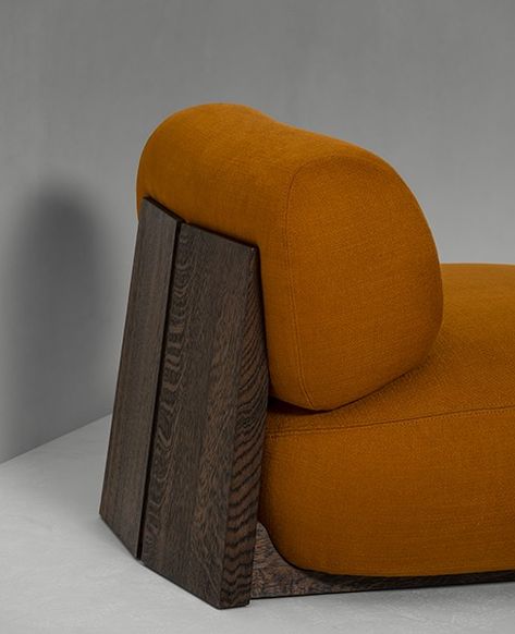 furniture // Studio Sebastian Herkner Furniture Studio, Sebastian Herkner, Furniture Design Chair, Sofa Chairs, Lounge Armchair, Wood Detail, Armchair Furniture, News Studio, Furniture Details