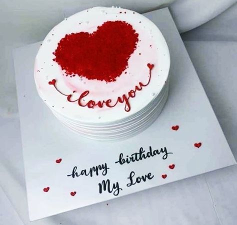 Love Anniversary Cake Design, Cake Designs For Hubby Birthday, Love Cakes For Him, Cake For Boyfriend Birthday Love, Anniversary Cake Designs Simple, Happy Birthday Hubby Cake, Anniversary Cake For Husband, I Love You Cake, Cake Design For Husband Birthday