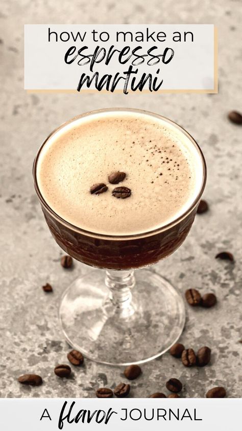 Best Espresso Martini Recipe, Virgin Drink Recipes, Best Espresso Martini, Sweet Martini, Breakfast Martini, Warm Cocktails, Espresso Martini Recipe, Brown Sugar Syrup, Martini Recipe