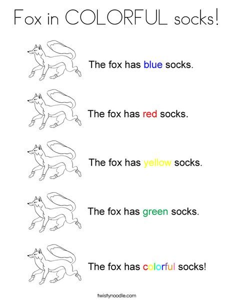 Socks Coloring Page, Fox For Kids, Dr Seuss Fox In Socks, Socks Printable, Dr Suess Week, Fox In Socks, Dr Seuss Preschool, Dr Seuss Classroom, Dr Seuss Crafts