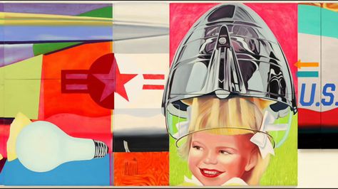 James Rosenquist. F-111 1964-65. Oil on canvas with aluminum, 23 sections. 10 x 86′. The Museum of Modern Art Famous Pop Art, Moma Nyc, Campbell's Soup Cans, Douglas Coupland, James Rosenquist, Newspaper Photo, Claes Oldenburg, Mass Culture, Pop Art Movement