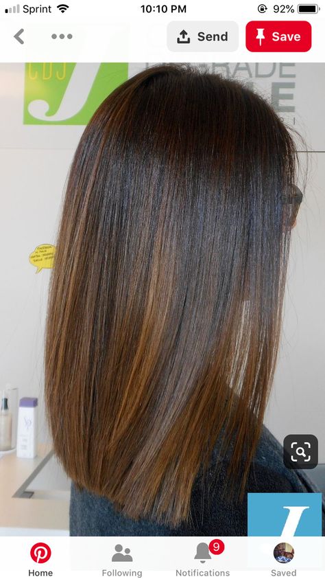 Medium Long Straight Haircut, Hair Color Ideas For Straight Hair, Past Shoulder Length Hair With Layers, Medium Length Haircut With Highlights, Medium Length Hair Styles Straight, Long Length Haircut Straight, Long Bob Haircuts Straight, Brunette Balayage Straight Hair, Hair Cuts Medium Length Straight