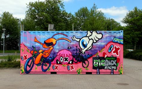 BMX container (Thor - Ox-Alien - PopEye) | Flickr - Photo Sharing! Container Graffiti, Container Studio, Container Art, Container Bar, Container Office, Container Ideas, School Murals, Computer Wallpaper Desktop Wallpapers, Trampoline Park