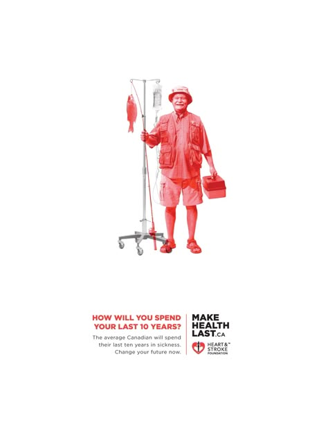 "Make Health Last" - Heart and Stroke Foundation Ad Campaign Healthcare Advertising, Healthcare Ads, Health Ads, Insurance Ads, Logos Retro, Clever Advertising, Creative Advertising Design, Commercial Ads, Creative Advertising Campaign