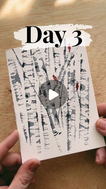 Kristin Van Leuven | Watercolor artist and instructor on Instagram Xmas Cards Diy, Watercolour Tree, Diy Watercolor Cards, Watercolor Christmas Cards Diy, Watercolor Holiday Cards, Christmas Card Tutorials, Texture Ideas, Painted Christmas Cards, Watercolour Christmas