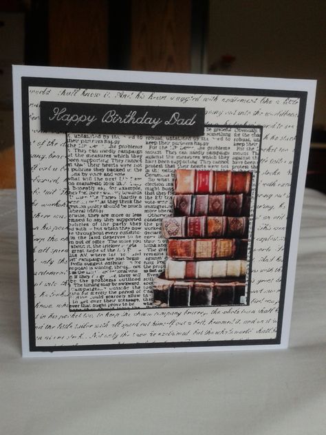 Book Lover Birthday Card Book Cards Ideas, Book Themed Crafts, Birthday Card Book, Teacher Birthday Card, Greeting Card Book, Vintage Cards Handmade, Reading Cards, Layered Cards, Lover Birthday