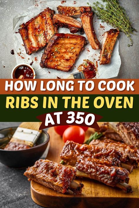 Learn how long to cook ribs in the oven at 350 with this delicious recipe. With 2 hours of baking and 1 hour of broiling, these tasty ribs fall off the bone. Half Rack Ribs In Oven, How Long To Cook Ribs In Oven, Baby Back Ribs In Oven Fall Off The Bone, Rib Recipes In Oven, Cook Ribs In Oven, How To Cook Ribs In The Oven, Cooking Ribs In The Oven, Spare Ribs In The Oven, Baby Back Ribs In Oven