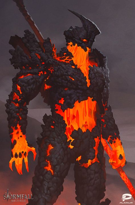 ArtStation - Lava spirit, i Asimov Lava Elemental, Burning Background, Lava Monster, Legends And Myths, Fantasy Beasts, Monster Concept Art, Fantasy Monster, Mythical Creatures Art, Creature Concept Art