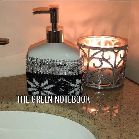 Diy Christmas Soap, Christmas Soap Dispenser, Dollar Tree Diy Christmas, Green Notebook, Holiday Soap, Christmas Soap, Diy Notebook, Cozy Holiday, Tree Diy