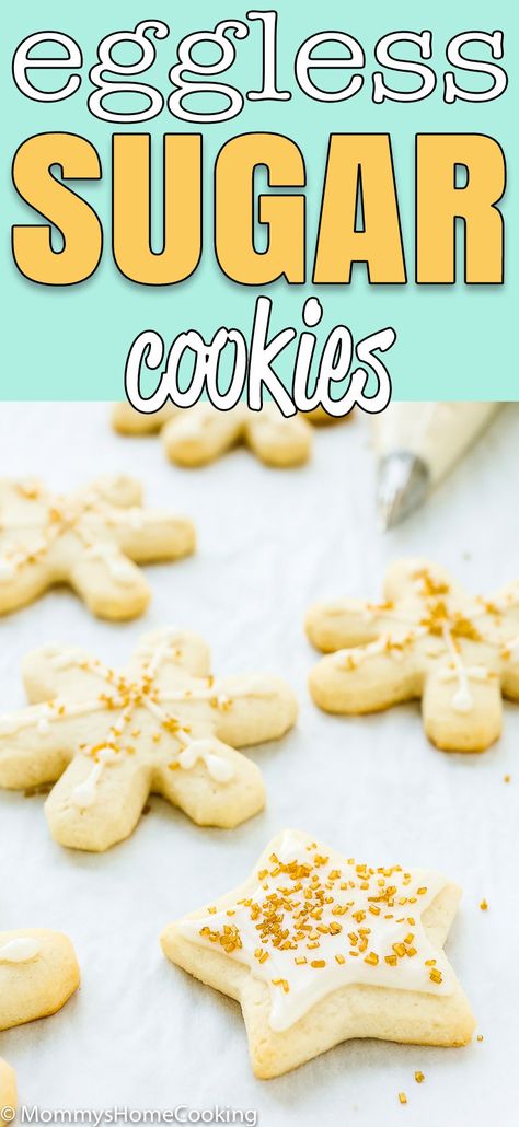 Egg Free Cutout Sugar Cookies, Sugar Cookie Eggless, Eggless Cream Cheese Cookies, Eggless Holiday Cookies, Sugar Cookie Without Egg, Egg Free Cutout Cookies, Eggless Sugar Cookies Cut Outs, Eggless Biscuit Recipe, Eggless Christmas Cookies Recipes