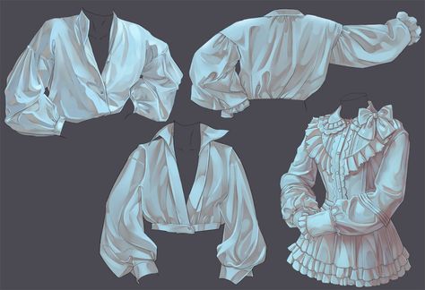 Shirt Rendering Art, Adjusting Sleeve Pose, Unbuttoning Shirt Reference Drawing, How To Draw Wet Shirt, Shirt Folds Reference, Blouse Drawing Reference, Sleeve Folds Reference, Ripped Clothes Drawing Reference, Long Sleeve Reference