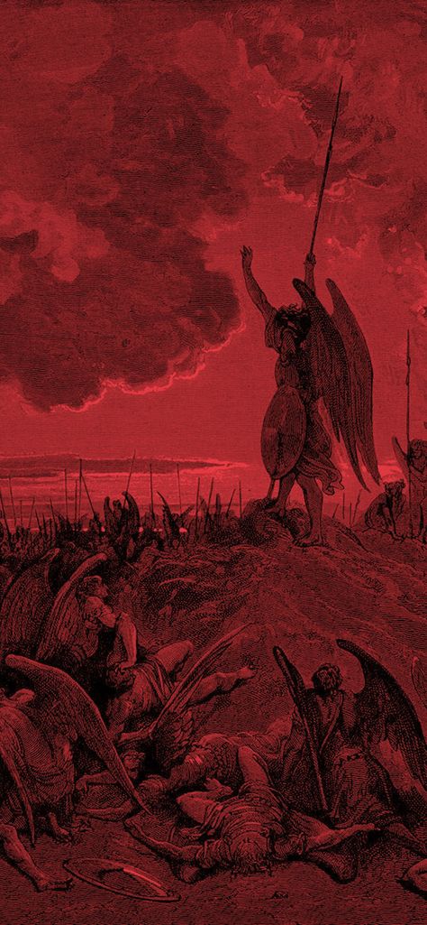 Dark Planet, Red Aesthetic Grunge, Dantes Inferno, The Fallen Angel, Rennaissance Art, Gustave Dore, Color Aesthetic, Biblical Art, Dark Art Illustrations