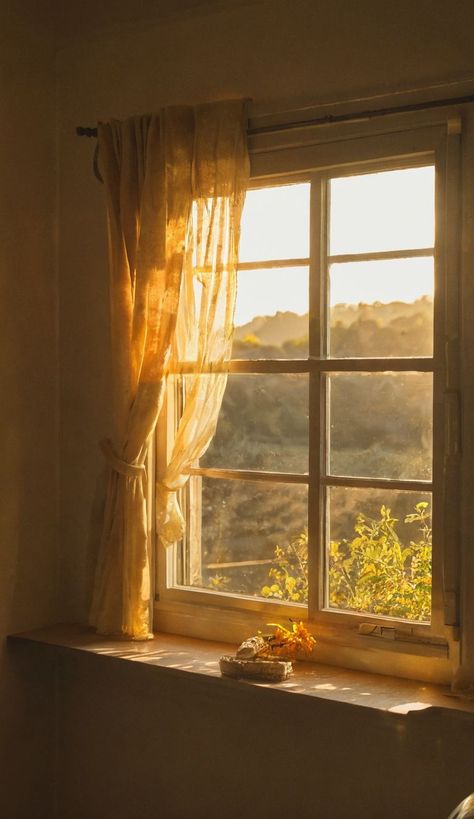 AI aesthetic window created by me 💛 Warmcore Aesthetic, Sunlight Through Window, Morning Window, Windows Aesthetic, Aesthetic Window, Window Aesthetic, Basement Window, Golden Summer, Window Photography