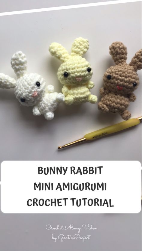 Mini Argumini, Mini Bunny Amigurumi Free Pattern, Crochet Mini Rabbit Free Pattern, Crochet Mini Animals Amigurumi, Crochet Arigumi Free Pattern Mini, How To Crochet Tiny Animals, Easy Mini Crochet Animals, Crocheting Small Animals, Mini Amurigami