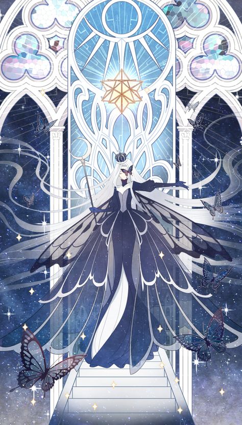 Moon Card, Anime Show, Night Moon, Arte Sketchbook, Fantasy Concept Art, Arte Fantasy, 판타지 아트, Stained Glass Window, Fantasy Character Design