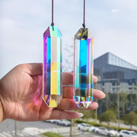 PRICES MAY VARY. Large Crystal Suncatcher - This crystal pendants are made by hand, Size:4.7*1.1in(12*2.8cm),NW:95g.Ensuring that the details of the pendants are nice and fine, hanging them in a sunny room and watch your personal rainbow appear and enjoy it Light Catcher For Windows - This hanging crystal AB-Colors hexagone prisms suncatchers pendants are made with premium quality crystal,They will create the most beautiful rainbow when the sunlight hits them Rainbow Prism Suncatchers - The crys Patio Chandelier, Chandelier Garden, Prisma Hexagonal, Surprise Your Girlfriend, Rainbow Prism, Indoor Window, Hanging Chandelier, Rainbow Light, Hanging Crystals