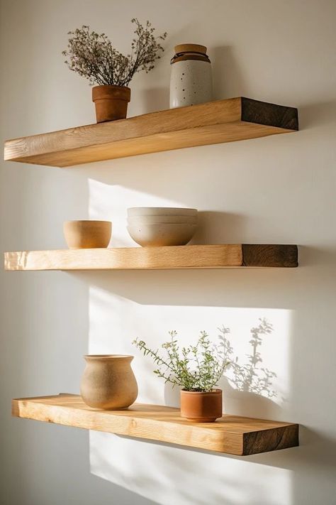 "Elevate your space with Minimalist Floating Shelves! 🖤📚 Perfect for displaying your favorite decor without the clutter. Simple, sleek, and oh-so-stylish! ✨🏡 #MinimalistDecor #FloatingShelves #DIYHome" Minimalist Floating Shelves, Dining Room Shelves, Scandinavian Home, Kitchen Shelves, Minimalist Decor, Bathroom Renovation, Functional Design, Floating Shelves, Home Furnishings