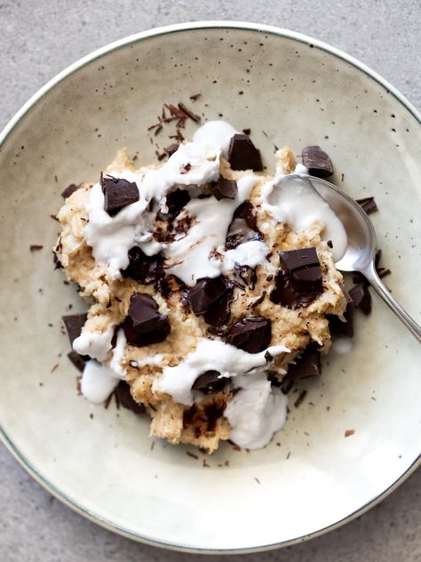 Cookie Dough Oatmeal, Healthier Edible Cookie Dough, Ww Edible Cookie Dough, Healthy Edible Cookie Dough Cottage Cheese, Arbonne Protein Cookie Dough, Dairy Free Cookie Dough, Cookie Dough Protein Overnight Oats, Easy Cookie Dough, Dairy Free Cookies