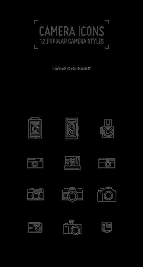 Camera Icons Set by angeloletra -, via Behance                                                                                                                                                     Más Camera Tattoo Design, Photographer Tattoo, Camera Tattoos, Set Tattoo, Camera Tattoo, Handpoke Tattoo, Tattoo Photography, Disney Tattoo, Camera Icon