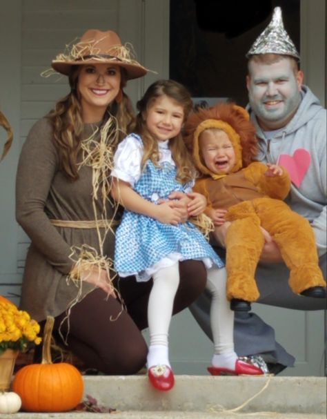 Wizard Of Oz Family Costume, Old People Costume, Kids Pumpkin Costume, Cowardly Lion Costume, Tin Man Costume, Baby Lion Costume, Wizard Of Oz Halloween, Kids Dress Up Costumes, Tin Man Costumes