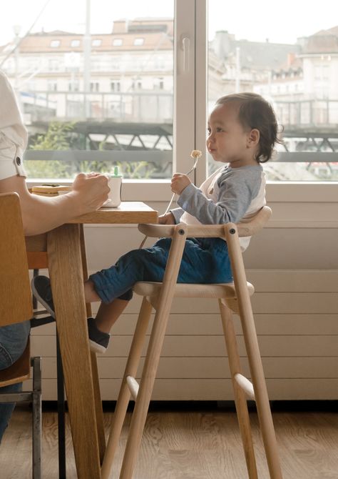 Wooden Baby High Chair, Wooden High Chairs, J Park, Lausanne Switzerland, Chair Design Wooden, Learning Tower, Baby Chair, Baby High Chair, Wood Room