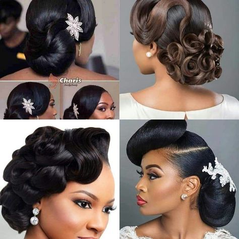 Elegant Updo For Black Women, Braided Updo Black Hair, Black Brides Hairstyles, Brides Hairstyles, Bride Hairstyles Updo, Romantic Bridal Hair, Natural Hair Wedding, Black Wedding Hairstyles, Natural Wedding Hairstyles