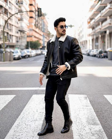 Men’s Leather Jacket Style, Men Black Leather Jacket Outfit, Biker Jacket Outfit Men, Mens Leather Jacket Outfit, Men Winter Streetwear, Uk Drip Outfits, Uk Drip Outfits Men, Drip Outfits Men, Streetwear Men Outfits Street Fashion