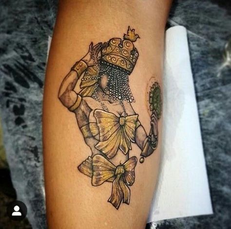 Oshun Tattoo Ideas, Oshun Tattoo, Last Name Tattoos, Rebirth Tattoo, Oshun Goddess, Mirror Tattoos, Animal Tattoo Ideas, Men Tattoos Arm Sleeve, Goddess Tattoo