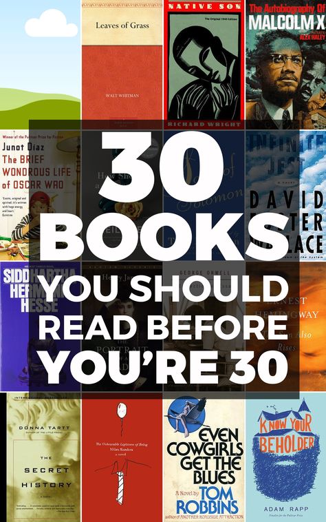 30 Books To Read Before 30, Books To Read Before 30, Books To Read List, To Read List, Must Reads, Book Bucket, Big Books, Read List, Books You Should Read