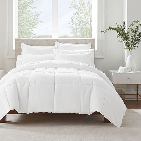 You'll love the stylish look and cozy feel of this Serta Simply Clean comforter set.Gift Givers: This item ships in its original packaging. If intended as a gift, the packaging may reveal the contents. Click this BED & BATH GUIDE to find the perfect fit and more! 3-piece set Zipper closure Antimicrobial Fits most mattresses up to 13-in. deep Stain Resistant, Wrinkle Resistant Hypo-Allergenic, Ultra Soft Perfect for everyday use in any room and full of special features, including both antimicrobi Plain White Bedroom Aesthetic, White Comforter Full Bed, Plain White Comforter, Simple Comforter Sets, Comfortable Bedding Cozy Bedroom, White Bed Sheet, Mom Bedroom, Coastal Room Decor, Room Wishlist