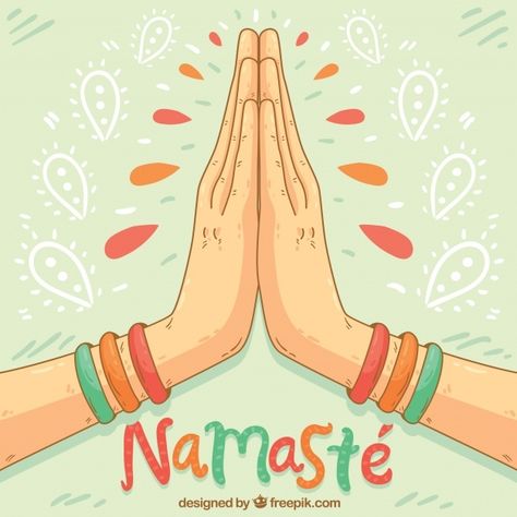 Namaste Quotes, Namaste Hands, Namaste Art, Warrior Paint, Indian Incense, Yoga Illustration, Folded Hands, Cartoon Boy, Indian Folk Art