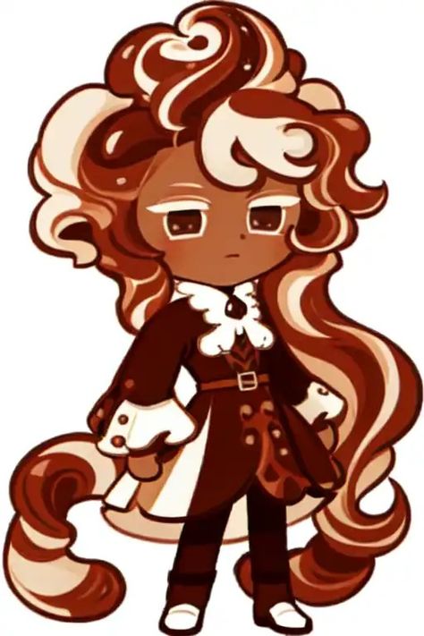 Crk Characters Png, Fanmade Cookie Run Characters, Gingerbread Character Design, Cookie Character Design, Cookie Kingdom Characters, Crk Oc Idea, Dessert Character Design, Cookie Run Design, Long Curly White Hair