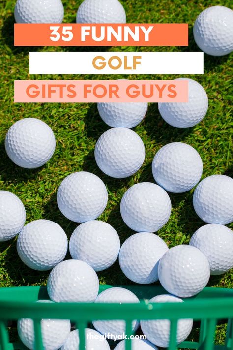 Hate your job? Don’t have one? Just had a crappy round -- get to the course with these hilarious golf gifts. Personalized Golf Balls Funny, Homemade Golf Gifts, Golf Ball Gift Ideas, Golf Prizes Ideas Gifts, Golf Ideas For Him, Golf Tournament Prize Ideas, Funny Golf Balls, Golf Themed Gift Baskets, Golf Awards Ideas Funny